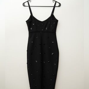 Elizabeth and James Black Midi Dress with Sequins New With Tags